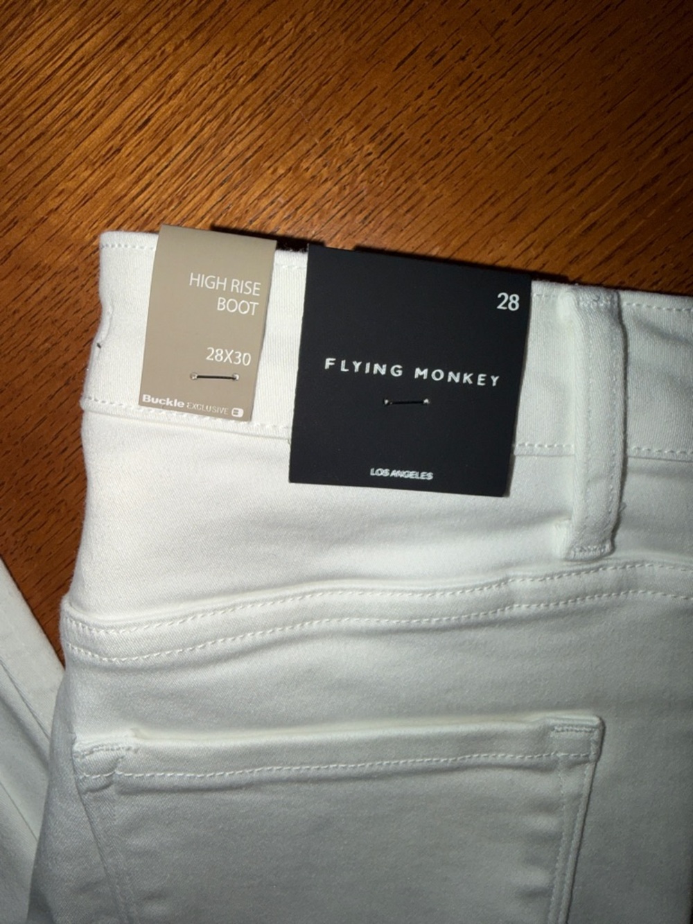 Flying Monkey Bright White  Flare Jeans - Picture 4 of 6
